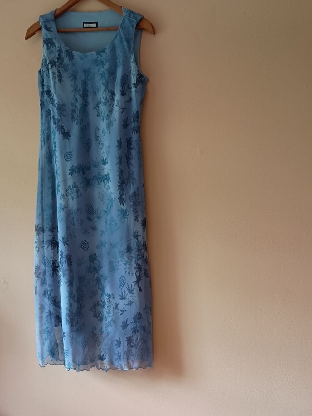 Blue Floral Midi Dress with Matching Short-Sleeve Jacket - Picture 8 of 8